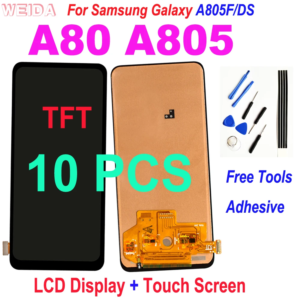 

10 PCS AAA+ 6.7'' Display For Samsung Galaxy A80 A805 A805F/DS LCD Display Touch Screen Digitizer Assembly For Samsung A80 LCD