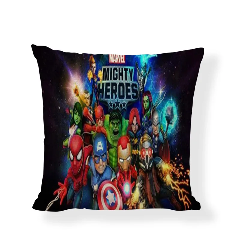 1 45x45 см наволочка с героями Marvel, Мстители, Железный человек, алфавит, герой, льняная наволочка, Наволочка на талию, декоративная наволочка - Цвет: FK002-2