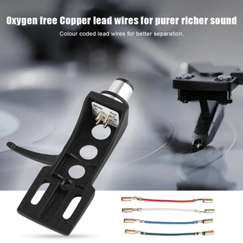 

Phono Headshell with Lead Wires,Universal LP Turntable Phono Headshell Mount Replacement with Lead Wires