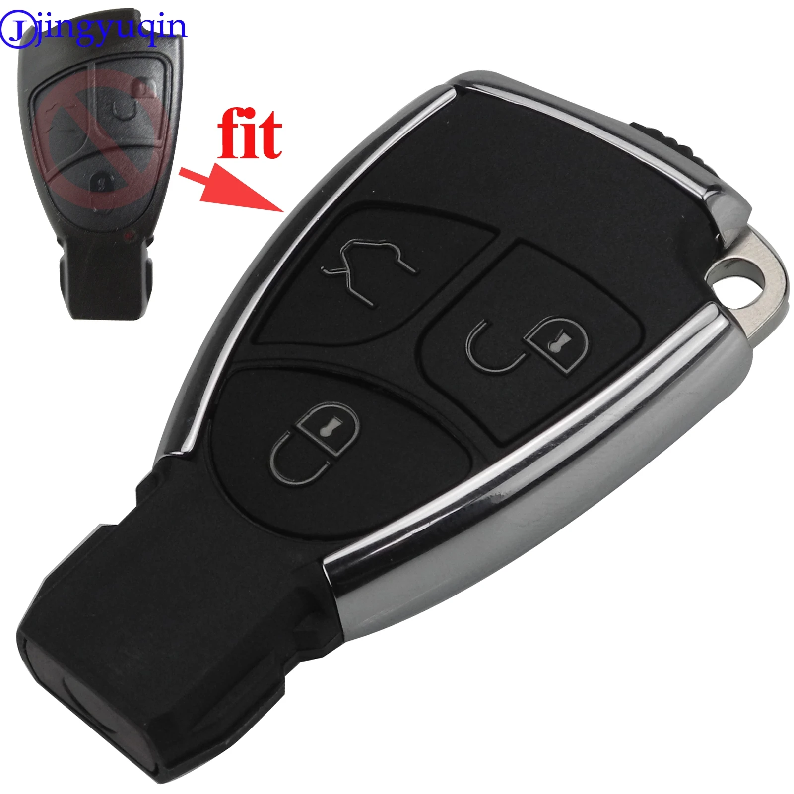 JINGYUQIN NEW MODIFIED NEW SMART REMOTE KEY SHELL CASE FOB 3B FOR MERCEDES-BENZ CLS C E S + BATTERY HOLDER
