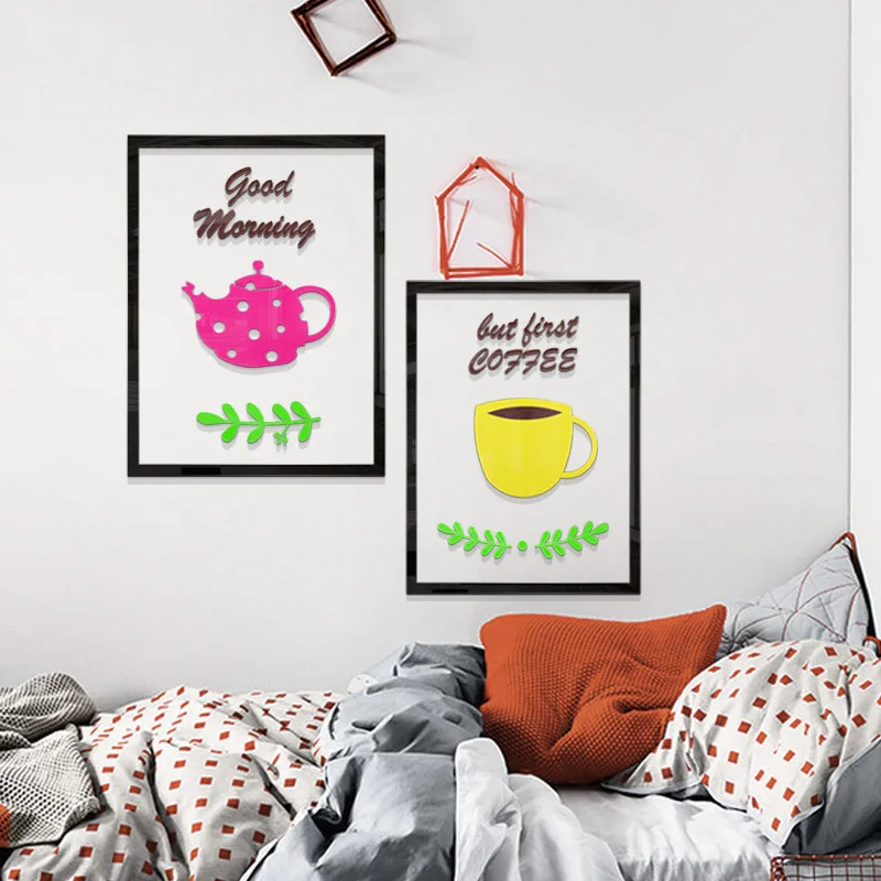 WS50 Morning time modern minimalist restaurant 3D acrylic wall paste dining room background small fresh Nordic | Дом и сад