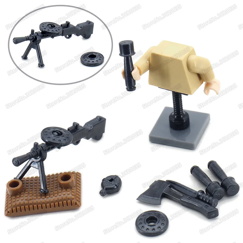

Legoinglys WW2 Figures Military DP-28 Light Machine Gun Weapons Diy Building Block Assembly Army Soldier Boy Christmas Gift Toys