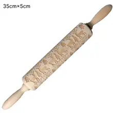 Рождество тиснение Скалка деревянная антипригарная Скалка Инструменты для выпечки