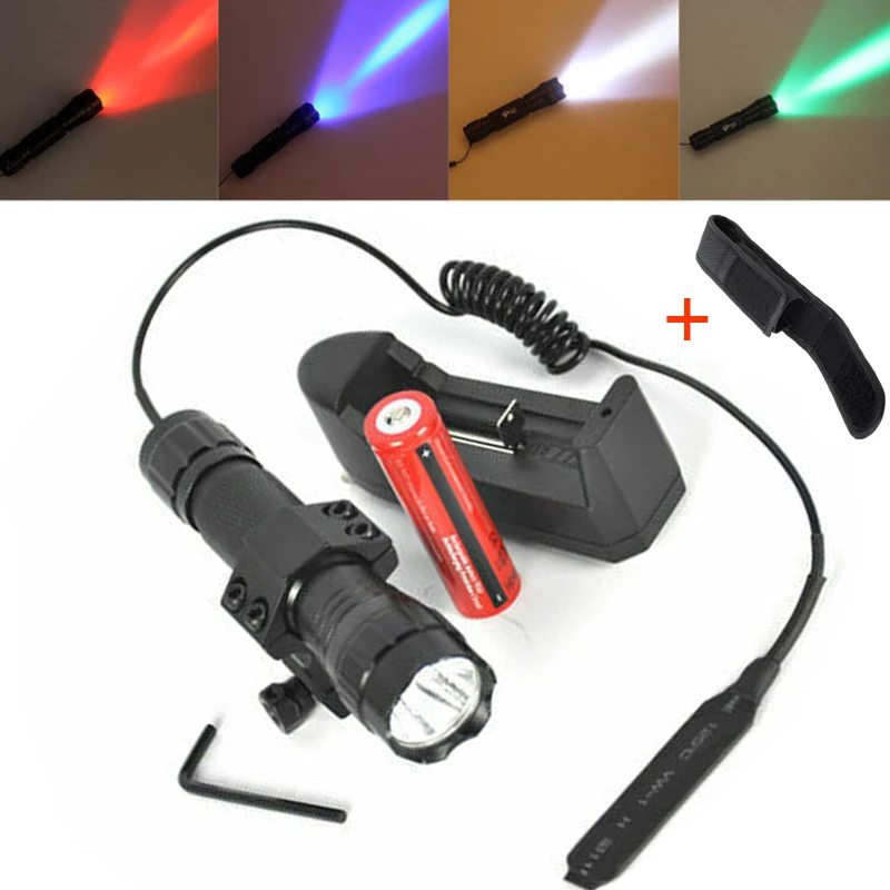 

10W XM-L T6 XPE LED Tactical Flashligh,18650 Camping Pocket Lamp Torch,1 Mode Pressure Switch Mount Hunting Torch Light Lamp