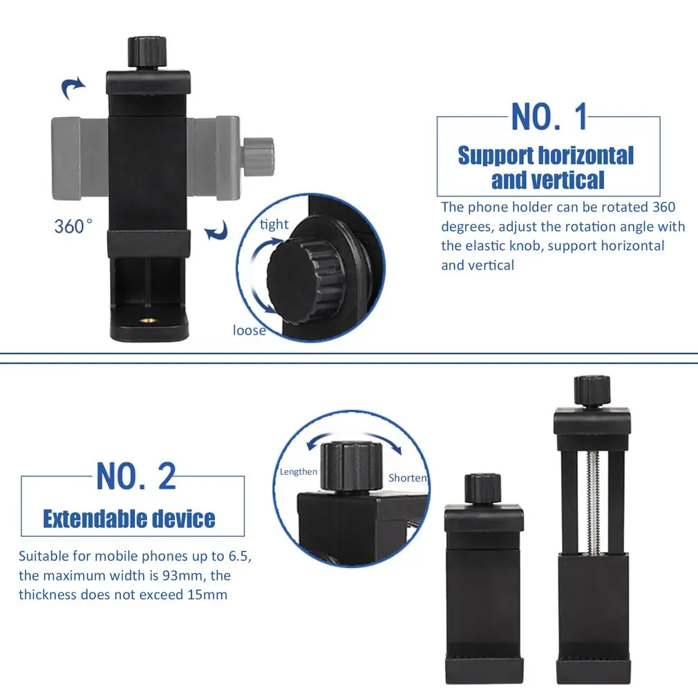 Telefon Stativ Mount Adapter Clip Unterstützung Halter Stehen Vertikale und Horizontale Video Schie