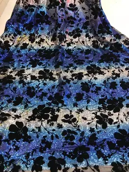 

yaking-11.9517 embroidered Mesh Tulle fabric Factory price sequins Nigerian lace fabrics