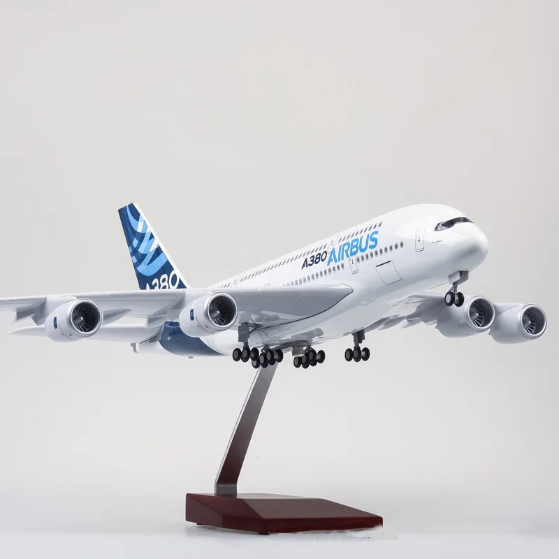 Cena 1 160 skala model samolotu Airbus A380 Prototype Airline Diecast z LED Light dzieci kolekcjonerski model samolotu prezent