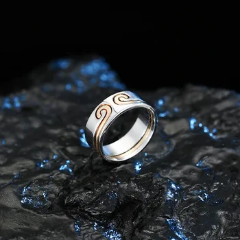 

Popular Hoop Ring 2-in-1 Ring TikTok Celebrity Inspired Couple Ring Men and Women Ring Multi-Combination Jewelry