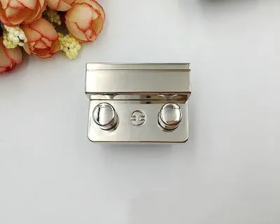 Серебристый DIY детали для сумок аксессуары врезной замок 4,4 см* 3,2 см Золотой Бронзовый черный серебристый - Цвет: Серебристый