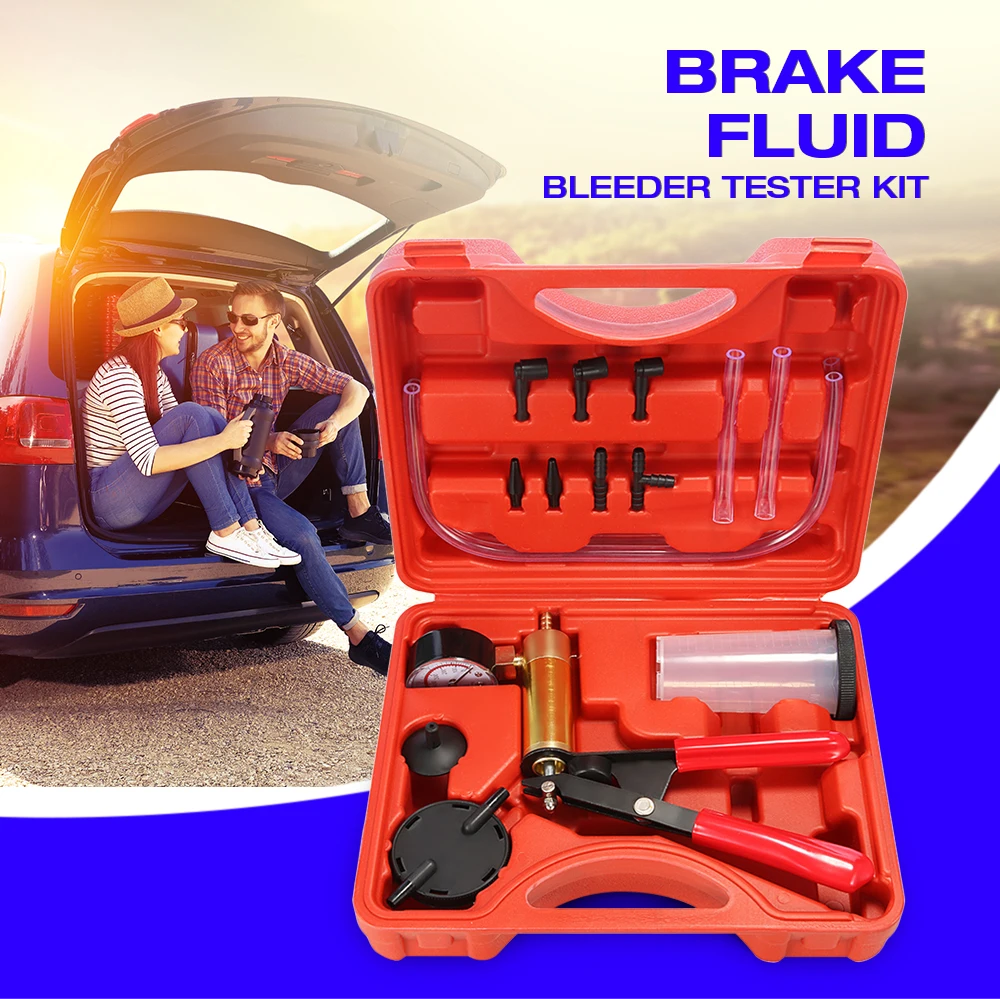 Brake Fluid Bleeder Vacuum Pistol Pump Hand Held Tester Kit