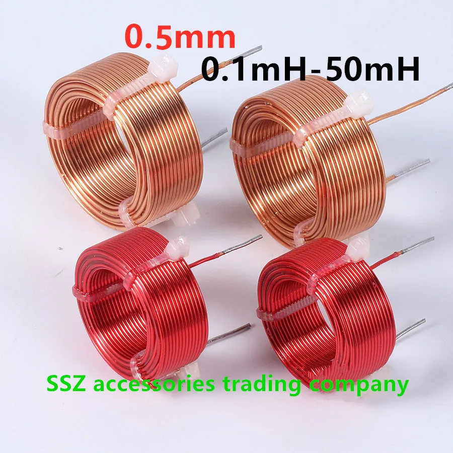 0.5mm yellow oxygen-free copper air-core inductor coil 0.1mH