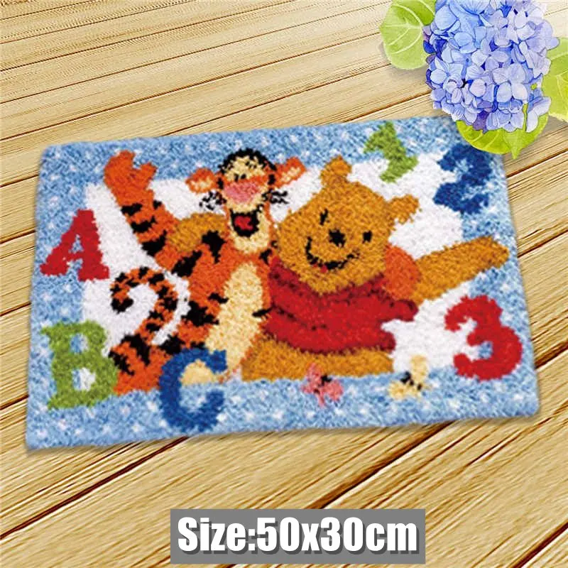 Carpet Embroidery Latch Hook Kit Foamiran Disney Mickey Winnie Undefined Latch Hook Rug Button Pad Package Smyrna Package Carpet