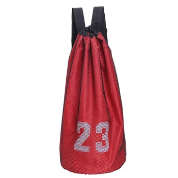 

Drawstring Lock Mesh Backpack Inner Pocket Adjustable Shoulder Strap Football Large Capacity Volleyball Basketball Bag Training