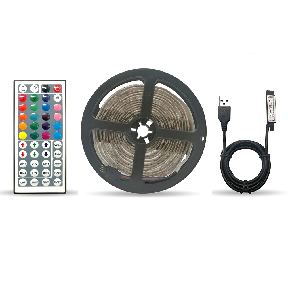 Светильник ная лента RGB 5050 SMD 2835 гибкая Светодиодная 5 м 10 15 Диодная постоянного