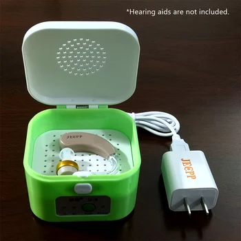 

JECPP Electric Hearing Aid Dryer Dehumidifier for Hearing Aids Headphone Electronic Jewelry Mini Hearing Aid Storage Case Box