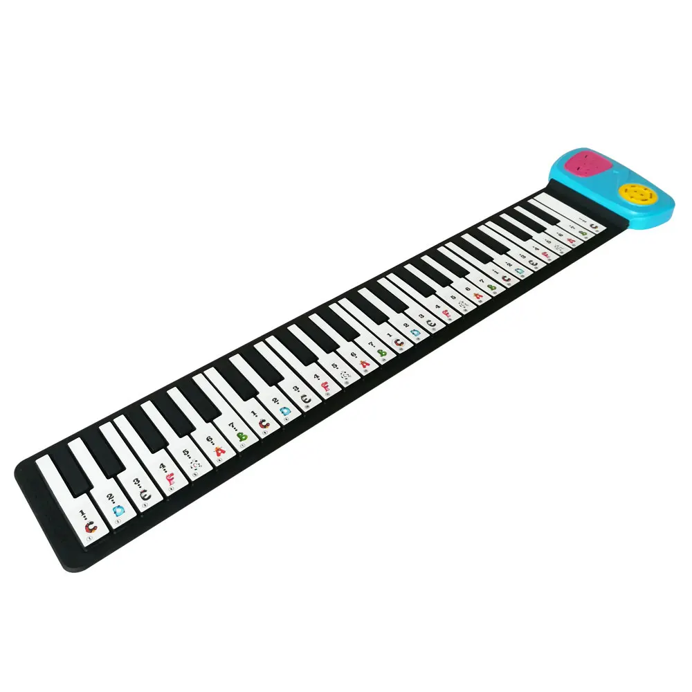 Electronic Organ Roll Up Piano 49 Key Teaching Beginner Sound Spectrum Sticker Electronic Keyboard Piano Music Gift