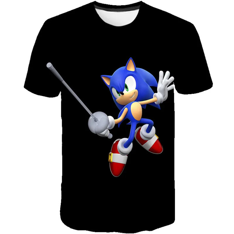 

Spring summer Sonic the hedgehog Baby Girls Boys Shirt short Sleeve Tops polyester Toddler Kids T-Shirt fashion Clothes