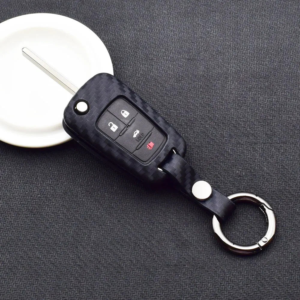Карбоновый силиконовый для ключа автомобиля чехол для Buick Chevrolet Spark Aveo круиз Малибу Volvo Camaro Equinox Sonic дистанционный чехол для ключа чехол