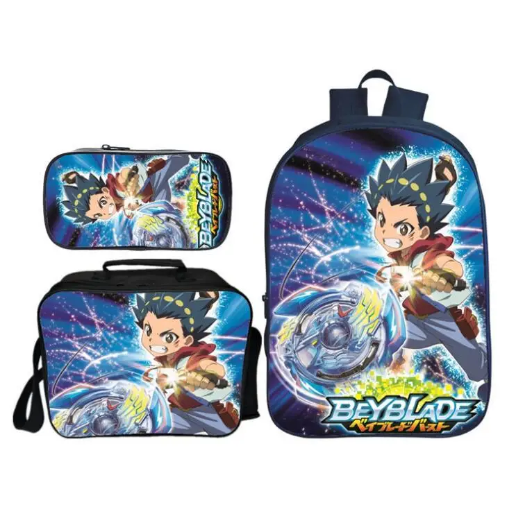 Новое поступление 3 шт./компл. Beyblade Burst печати Школьный рюкзак для подростков для маленьких мальчиков с принтами персонажей из мультфильмов для детей, школьные ранцы детские книги - Цвет: style 12