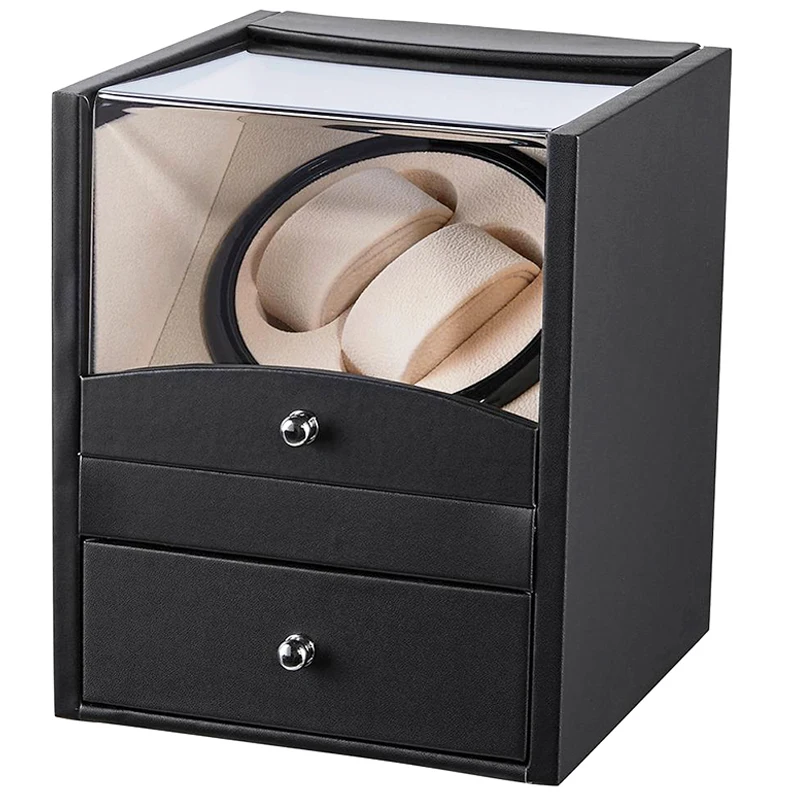 

Automatic Watch Winder Box Uhrenbeweger Watch Winding Motor Shaker Winding Rotator Black Brown Wood Jewellery Storage Casket