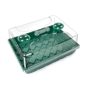 

Plant Growing Trays Seed Starter Tray Plant Germination Kit With Transparent Cover Green Trays Gardening Greenhouse Supplies