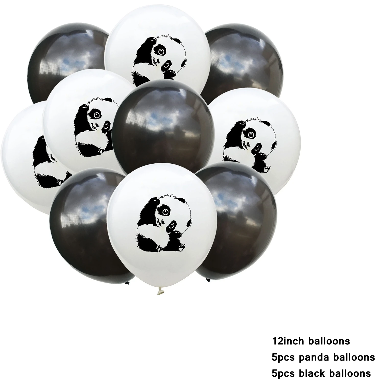 5panda1-5black 1 Набор, милая панда, серия, одноразовая посуда, Мультяшные животные, тарелки, салфетка для чашек, детский душ, день рождения, украшение, принадлежности - Цвет: 5panda1-5black