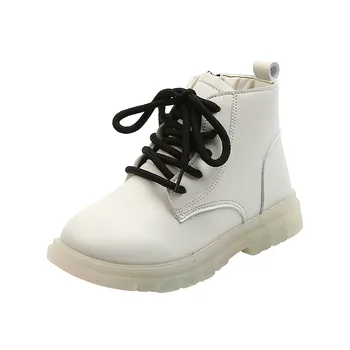 

size 3-12 Year Old Children Martin Boots Boys PU Leather Waterproof Boots Autumn Winter New Kids Snow Boots Girls Princess Boots