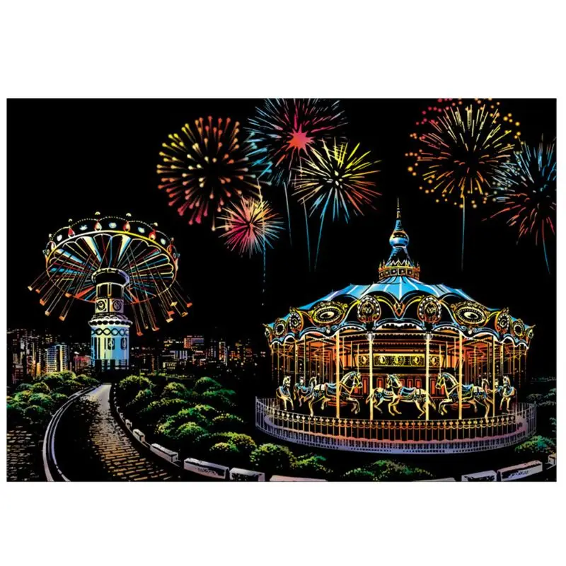 

Adult Decompression Scratching Paint Toy City View DIY Hand-painting Creative Birthday Gifts
