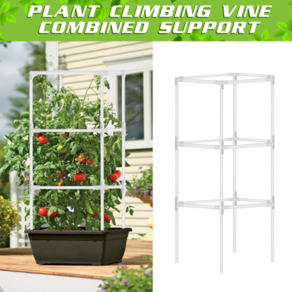 12xBracket Plastic Plant Stem Support Tomato Cage Stakes For Climbing Vegetables 