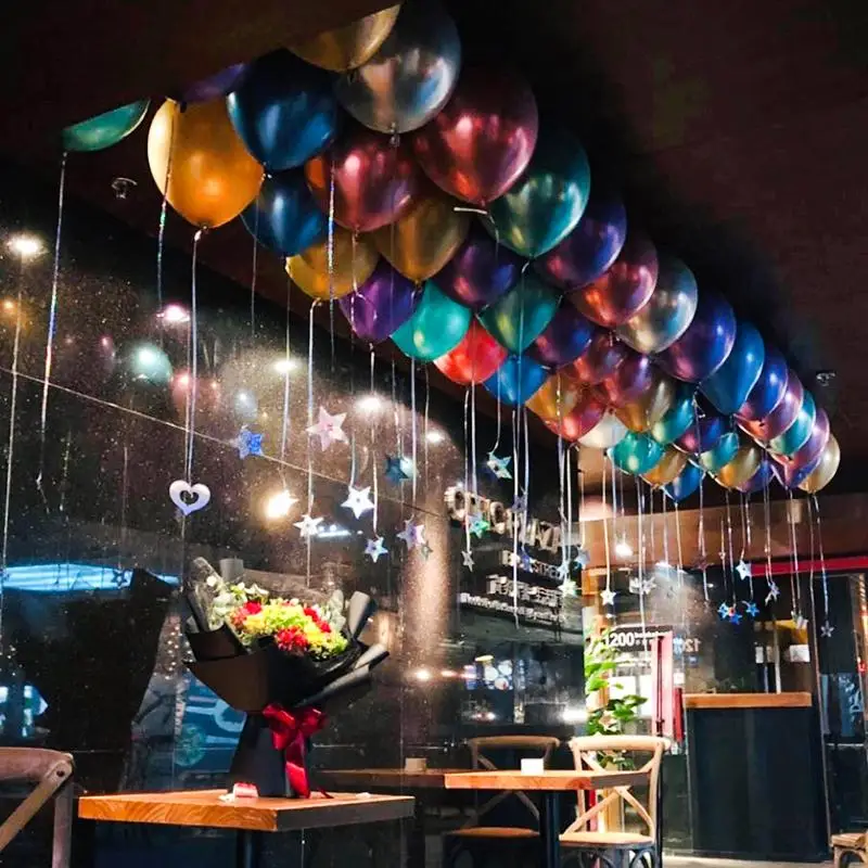 

100pcs Volume Wholesale 12inch 2.8g Metallic Chrome Latex Balloons Gold Blue Silver Metal Luster Birthday Party Balloons JL0118