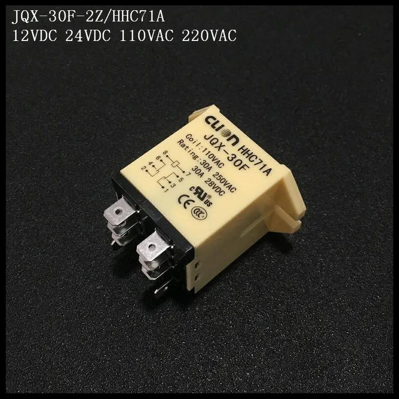 1 шт. JQX-30F 2Z 30A HHC71A NNC71A высокое Мощность реле DC12V DC24V AC110V AC220V промежуточное реле JQX-30F-2Z 8-Pin DPDT 2NO 2NC