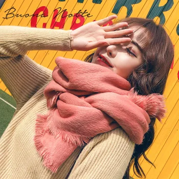 

2018 new arrival imitated cashmere scarf women check plaid acrylic wool shawl wraps with tassel winter thick warm brand scarf