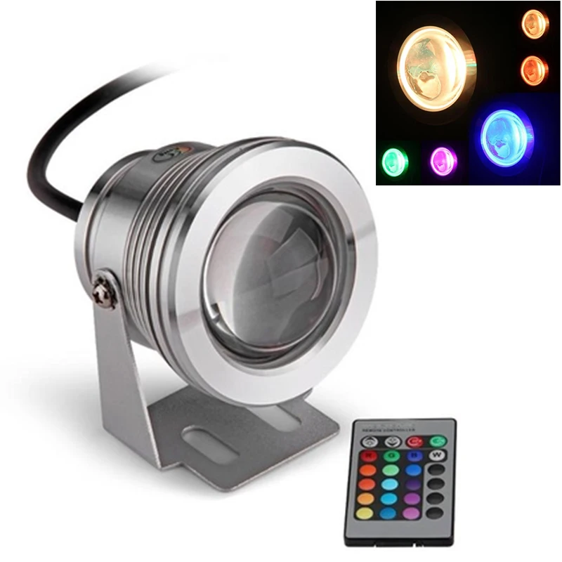 10 Вт DC подводный RGB IP65 Водонепроницаемый светодиодный светильник для бассейна с контролем Точечный светильник