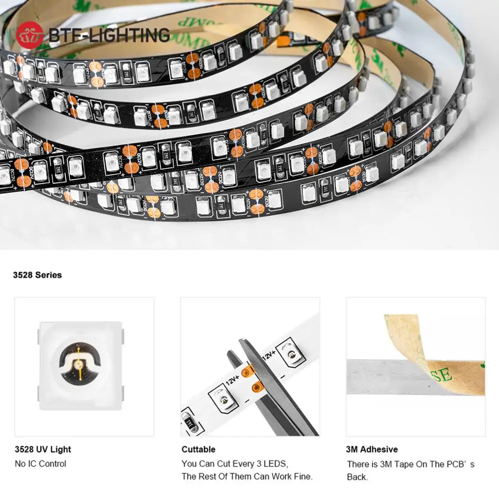 УФ светодиодная лента для дезинфекции 12 В постоянного тока 3528/5050 нм|light equipment|light