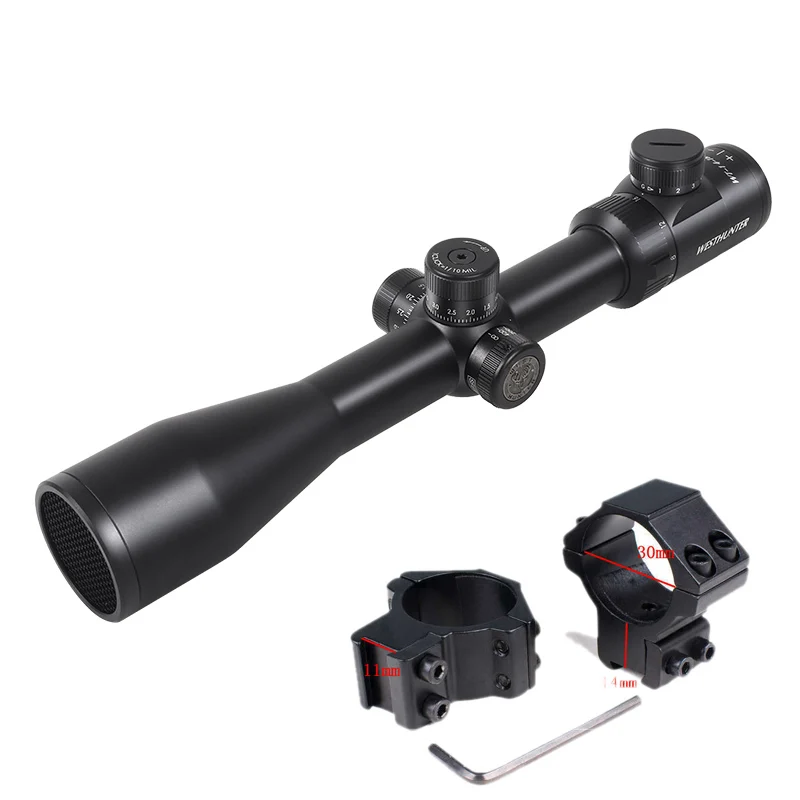 WESTHUNTER WT-1 4-16X44SFIR прицелы 30 мм трубка с подсветкой сетка тактический прицел охотничья оптика прицелы для страйкбола Воздушный пистолет - Цвет: low 11mm mount