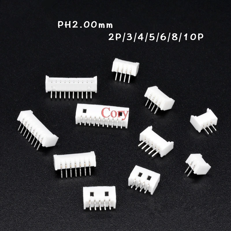 PH2.0mm Pitch Разъемы для сварки под давлением 2/3/4/5/6/7/8/9/10/11/12/13/14/15P прямые/Изогнутые