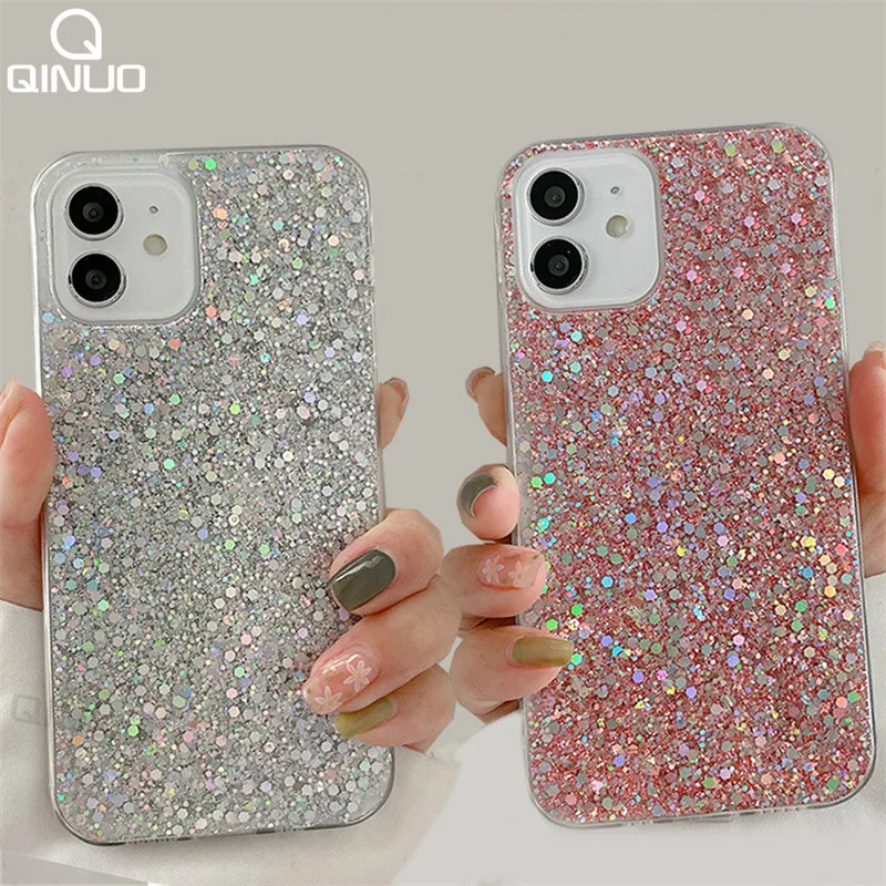 Luxury Glitter Sequin Shining Bling Silicone Soft Phone Case