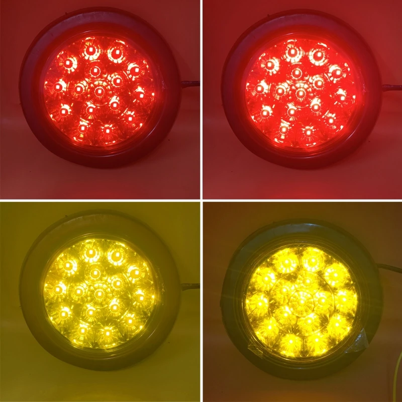 

High Brightness 16LED Tail Light Round Indicator Light 12-24V Fog Lamp Brake Light for t.u.k.Car RV Trailer