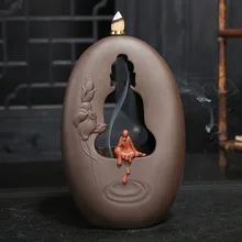 Фиолетовый песок Копченый сандалового дерева печи бытовой обряд Будды дыма рефлюксный горные проточной водой украшения стиль