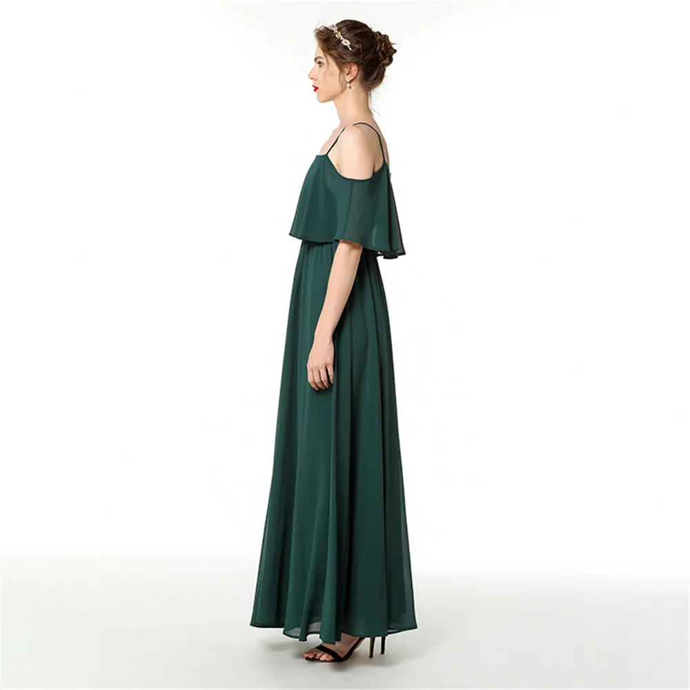 Vestidos, шифоновое длинное вечернее платье трапециевидной формы, новинка, винтажное вечернее платье на тонких бретельках, Abendkleider Robe De Soiree Longo