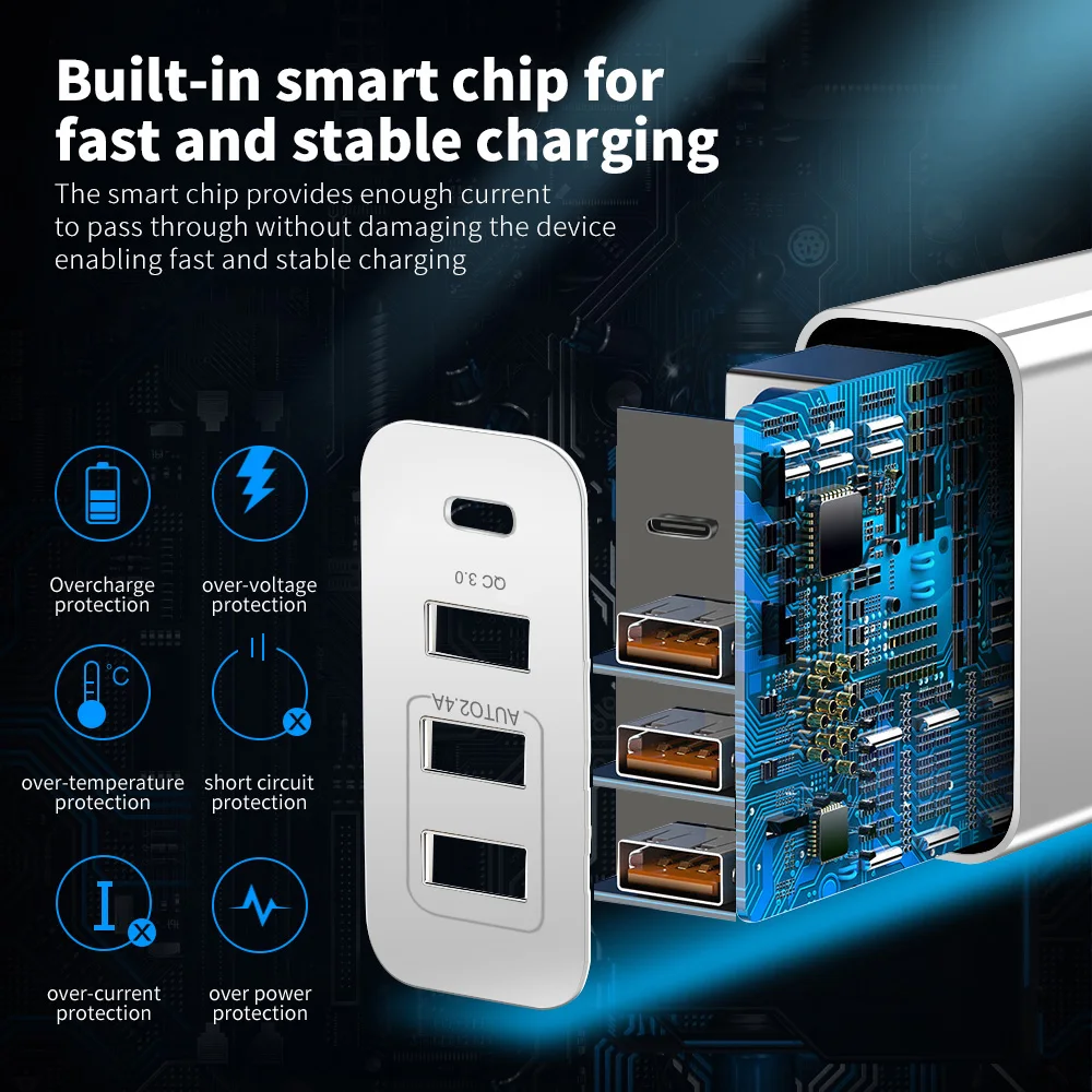 Marjay 48 Вт Быстрая зарядка 4 0 3 USB зарядное устройство EU US PD мобильный телефон для iphone