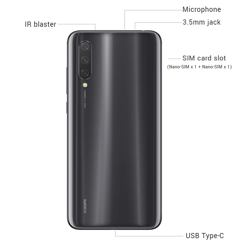 Смартфон Xiaomi Mi A3, глобальная версия, 4 ГБ, 64 ГБ, 32 МП, Селфи, Android, мобильный телефон Snapdragon 665, камера 48 МП, 4030 мАч, 6,09 дюйма