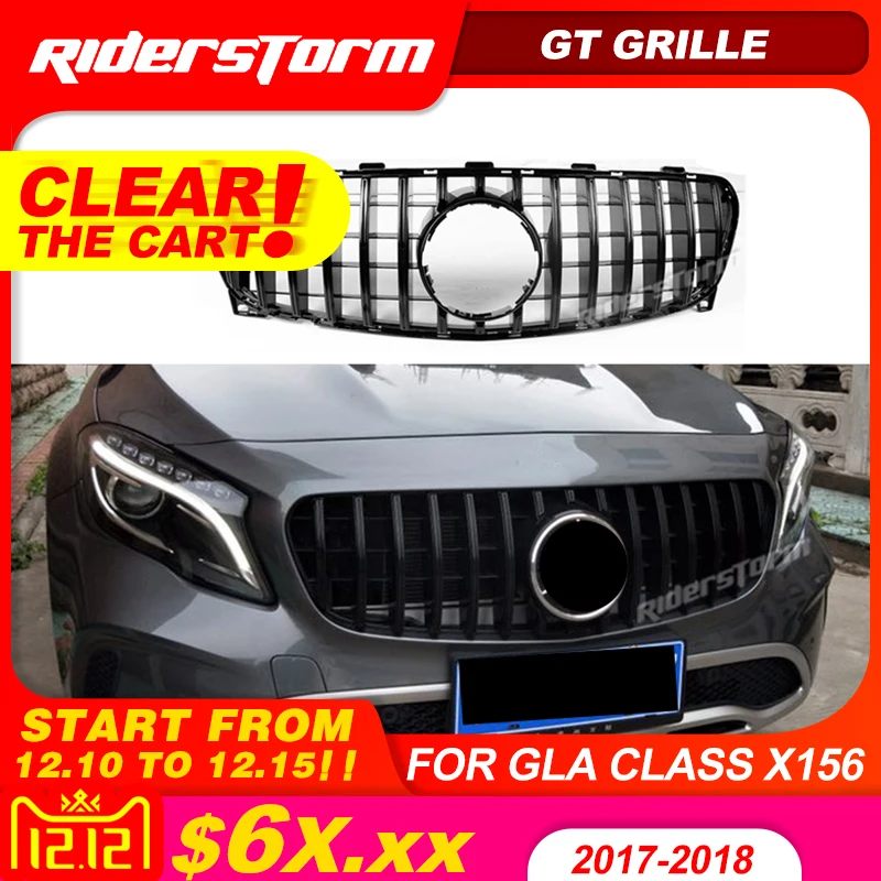 12 для GLA Class X156 GT решетка GLA45 Стильная передняя Mercedes benz GLA180 GLA250 Автомобильная 2017