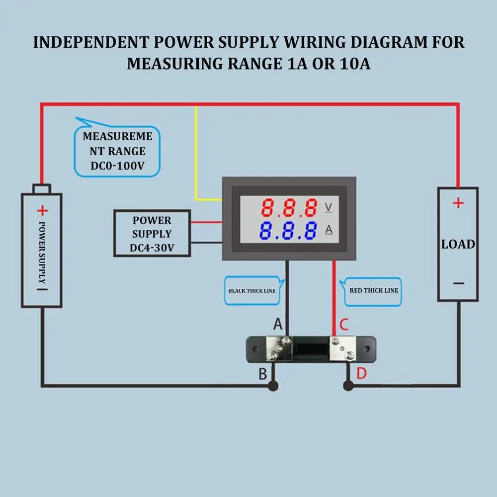 Цифровой Красный светодиодный измеритель напряжения DC100V 10A Вольтметр Амперметр синий+ красный светодиодный усилитель двойной светодиодный вольтметр с цифровым дисплеем