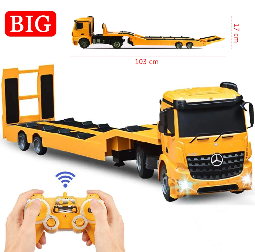 Camion De Remorquage Rc À Plateau Amovible, Semi-remorque D'ingénierie,  Télécommande, Jouet Électronique Avec Son Et Lumières - Camions  Télécommandés - AliExpress