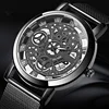 Mens Fashion Hollow Watches Men Business Watch Male Stainless Steel Mesh Belt Skeleton Quartz Wrist Watch relogio masculino 1