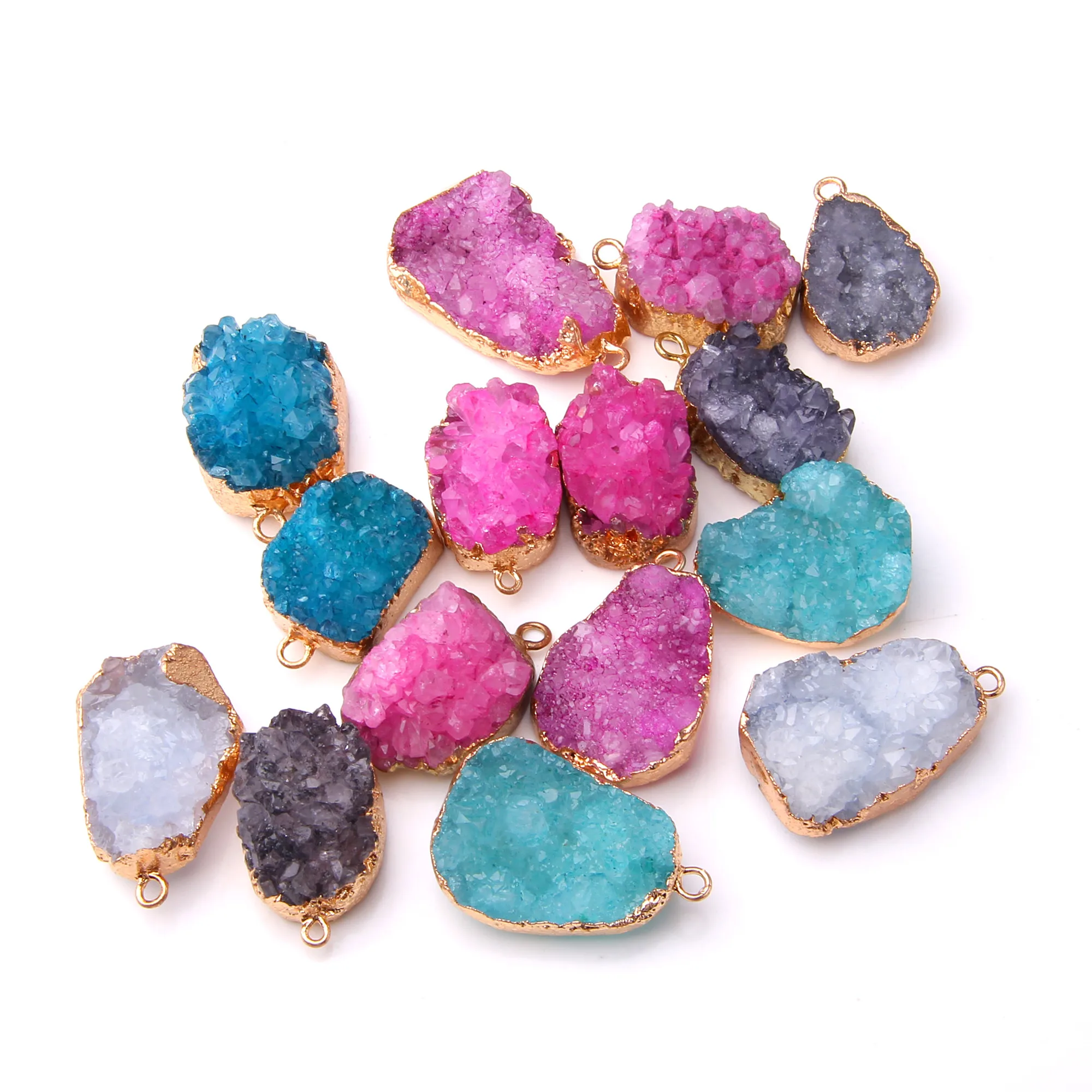 

Natural Druzy agates Pendants Charms natural Stone crystal geode charm pendant crystal Pendant for Jewelry making necklace diy