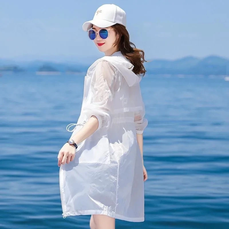 Sun-Proof Clothing Women's UV Summer 2023 Anti-Ultraviolet Sun Protection Clothing Female Coat Femme Long Jacket Hooded Tops princess lace ultraviolet proof folding umbrella anti uv woman outdoor sun protection compact lightweight parasol wedding