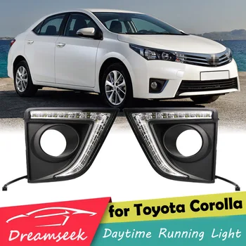 

LED DRL Day Light Fog Lamp for Toyota Corolla EURO 2014 2015 2016 Daytime Running Light with Turn Signal
