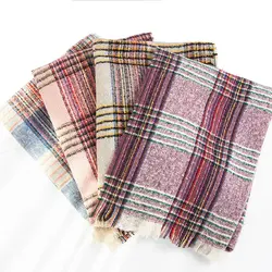 2019 роскошный бренд плед Зимний теплый шарф кашемировые шарфы для женщин осень и зима теплый шарф на шею дамские Шали Обертывания W1